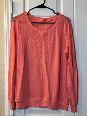 Calvin Klein Performance Coral Quick Dry Long Sleeve Athletic Top Womens Sz XL